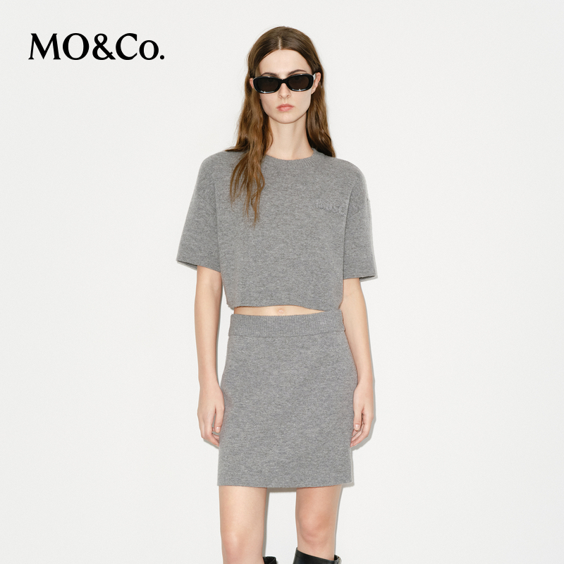 【100%绵羊毛】MOCO秋两件套短袖针织连衣裙MBD3DRS055