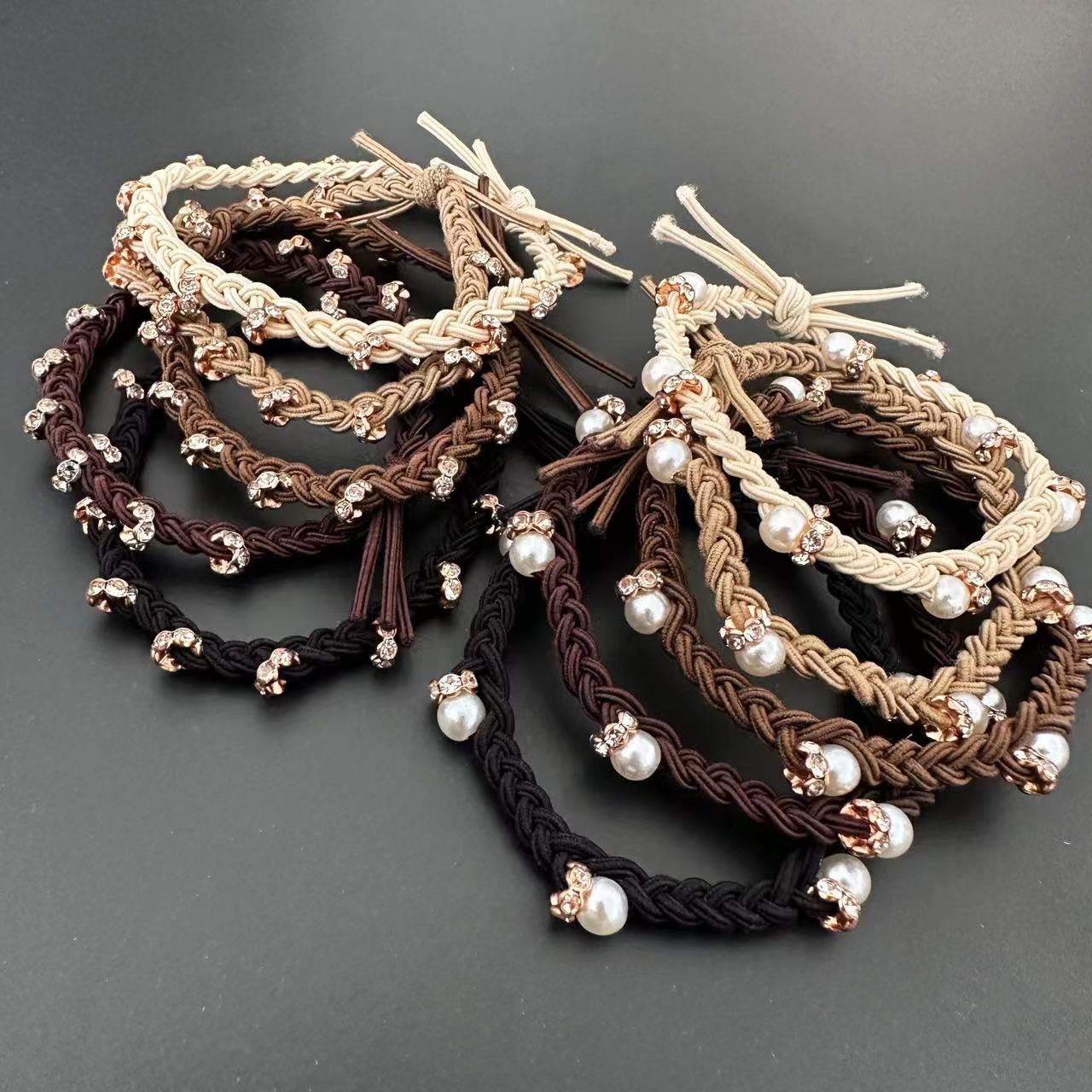 编织钉钻钉珠发饰发圈