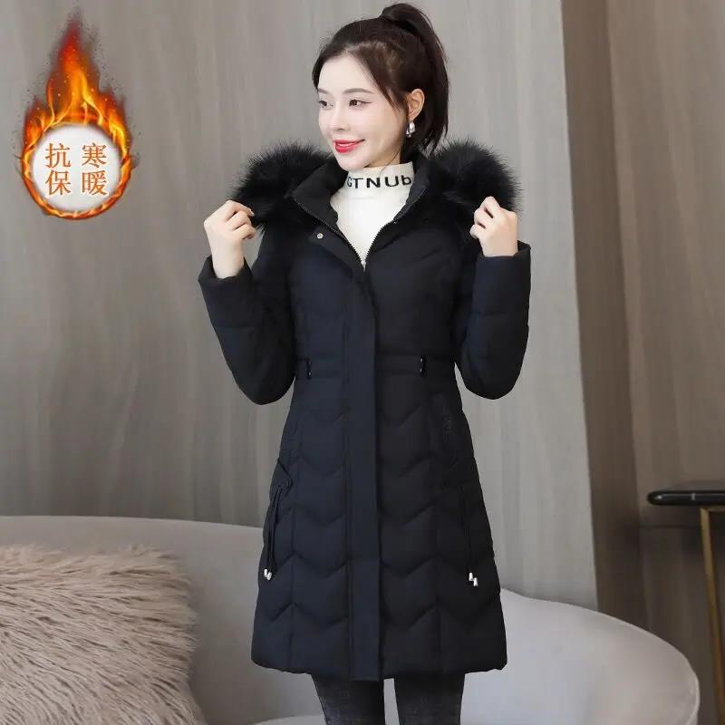 波司澄羽绒服中长款羽绒服女2024冬季新款修身显瘦袄加厚保暖