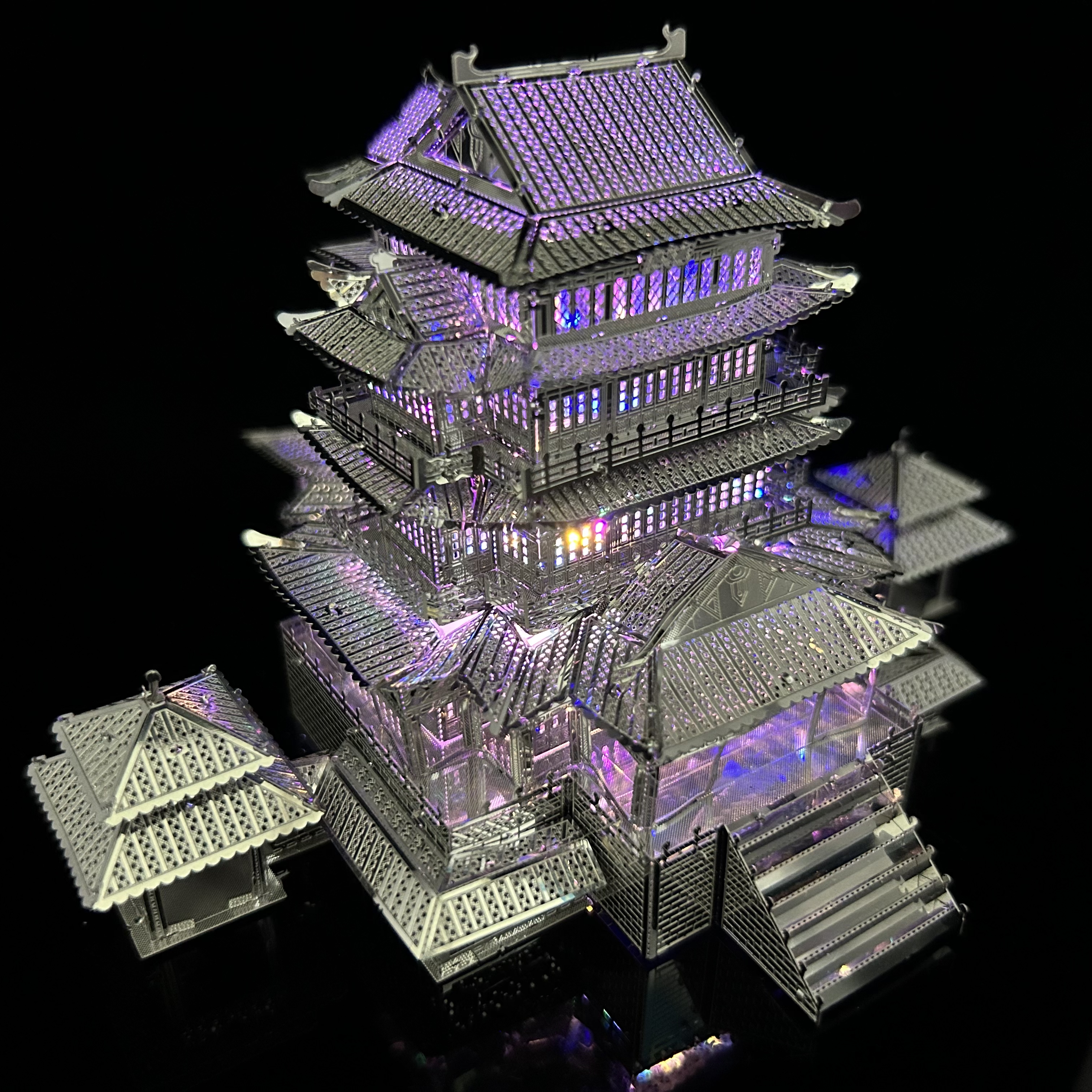 【古风建筑】滕王阁 成人高难度3D立体拼图金属拼装模型 鱼缸摆件男