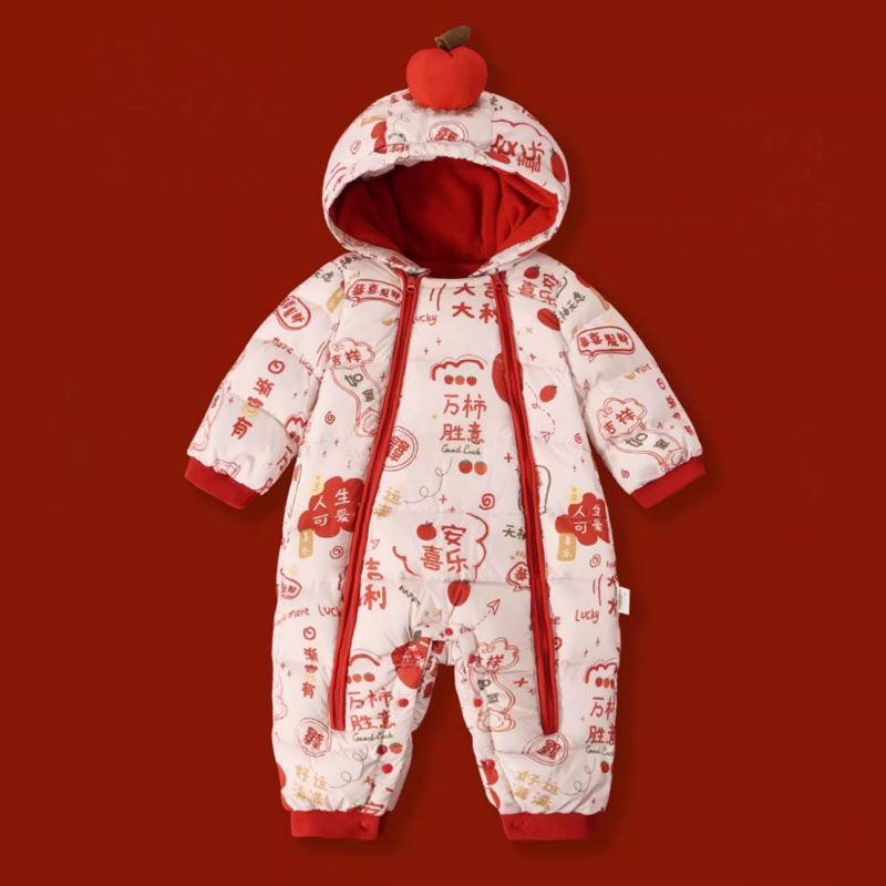【乐童】新生儿婴儿加厚保暖秋冬连体衣棉服男女宝宝哈衣衣服夹棉秋