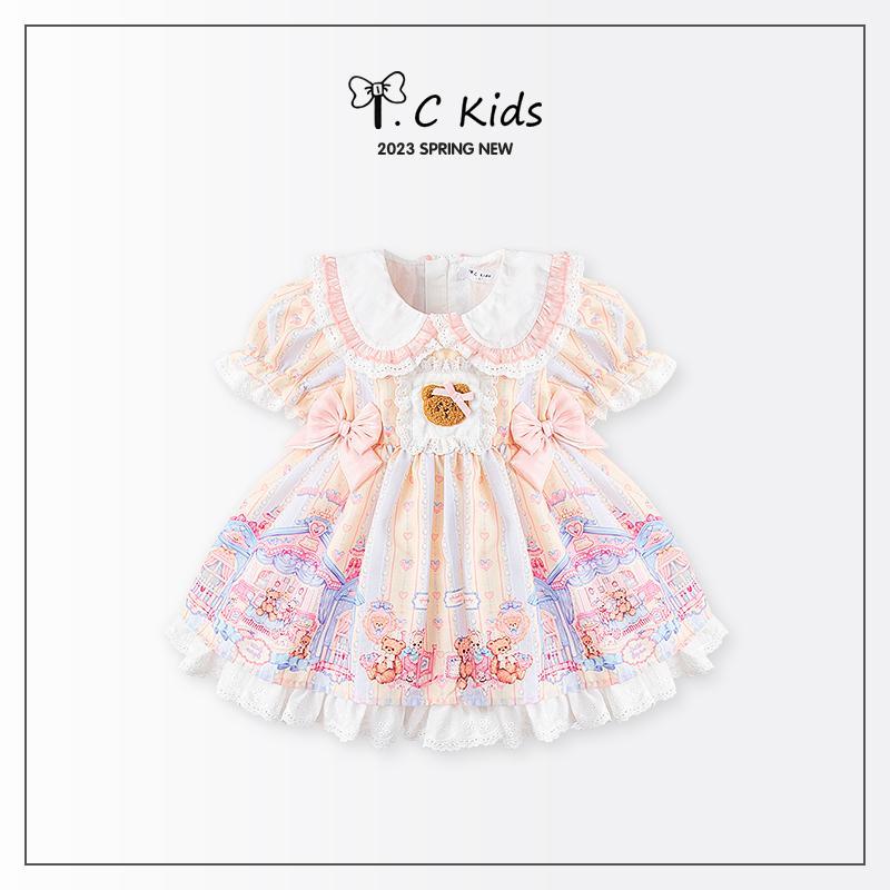 【乐童】tckids女童洛丽塔公主裙子儿童2023年新款连衣裙春季宝宝女