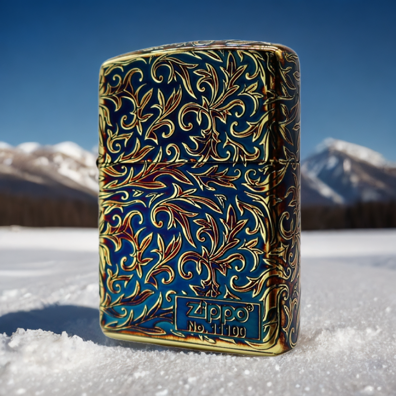 ZIPPO/之宝打火机 五面精雕烧金唐草 盔甲 日版 ZBT-3-22a RBJ1