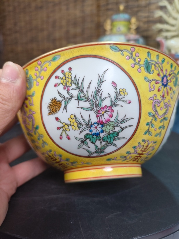 珐琅彩碗手工制作黄色