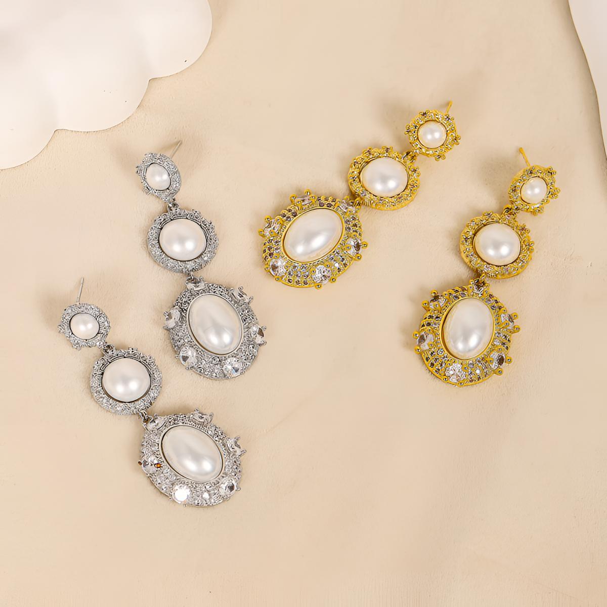 铜合金锆石耳饰 设计感法式时尚轻奢高级感气质长款百搭奢华耳环