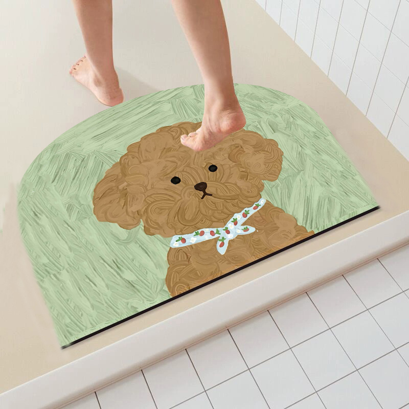 新品垫卡通小熊地垫家用浴室卫生间进门入户防滑速干软脚垫硅藻泥