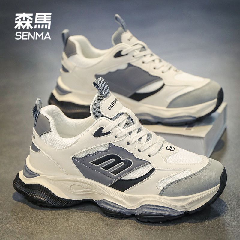 SENMA/森马男鞋冬季新款防滑厚底运动学生跑步老爹鞋青少年休闲鞋