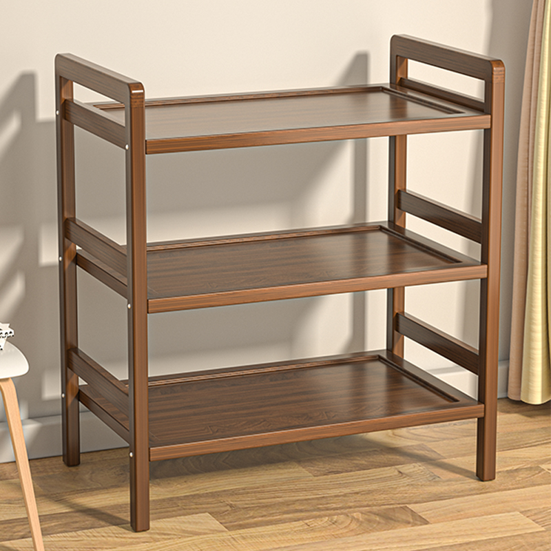 三层置物架收纳架子书架简易楠竹卧室客厅靠墙书货杂物零食储物架