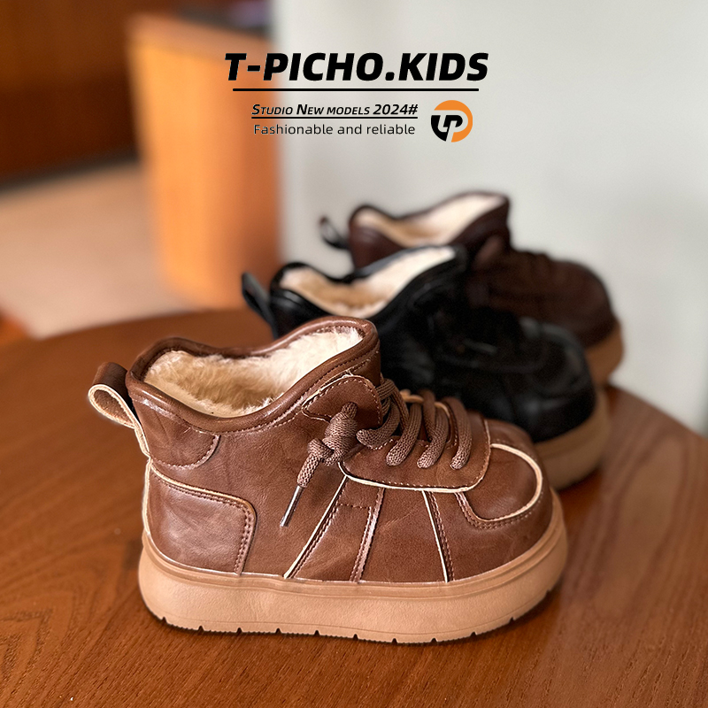 儿童大棉保暖雪地靴2025年冬季新款男童女童防水防滑棉靴-Z8668