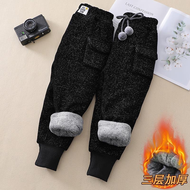 【推荐】2024女童棉裤保暖裤宝宝夹棉加绒裤子冬款冬季儿童D