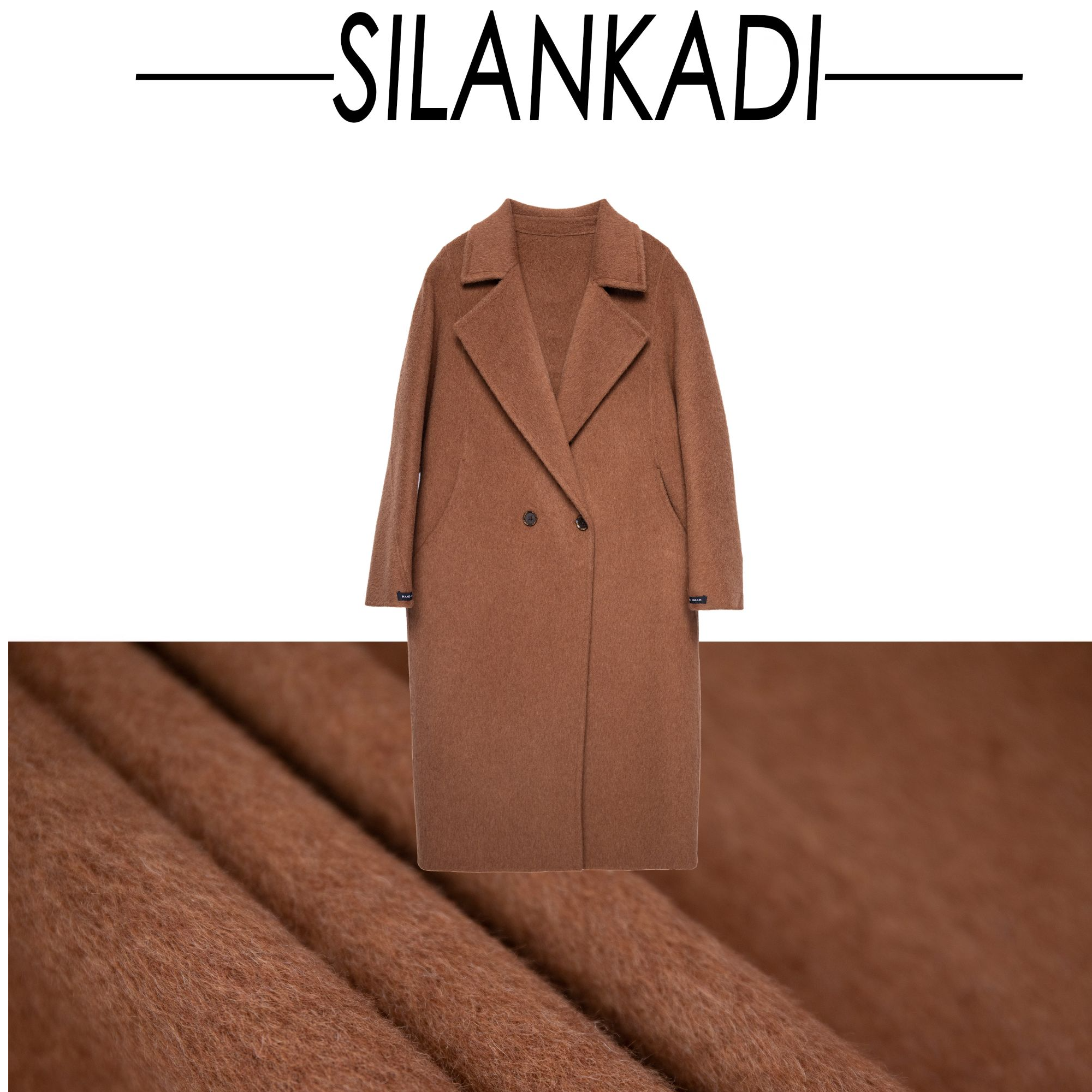 【风华绝代】轻奢高端韩版秋冬大码新款双面羊毛大衣斜插兜长款外套