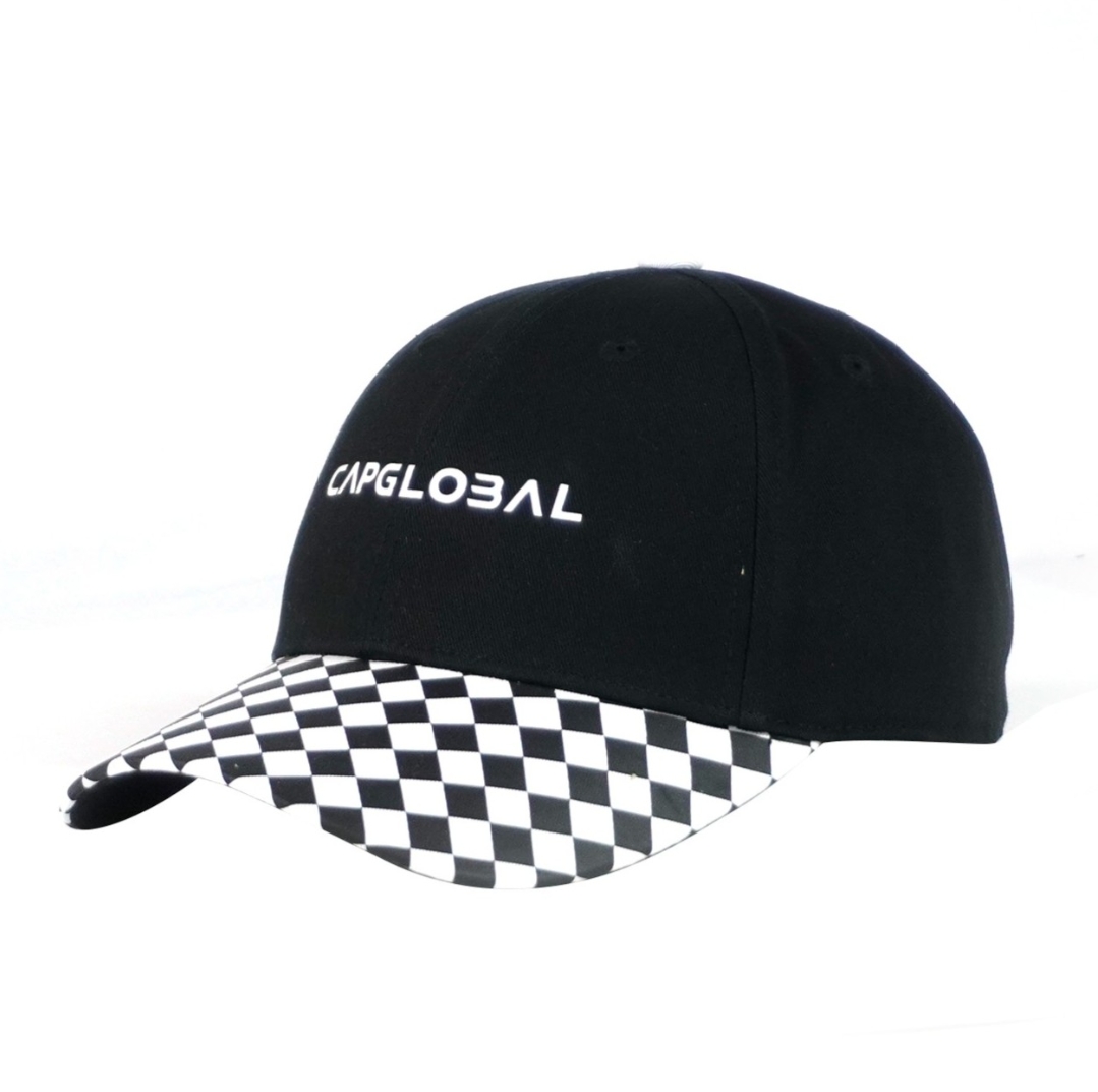 冠戒新款ins棋盘格棒球帽撞色简约百搭显脸小遮阳鸭舌帽