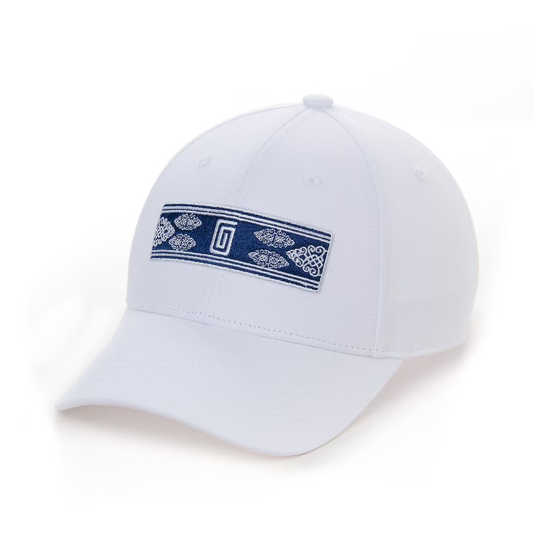 冠戒运动遮阳中性休闲白色棒球帽夏季印花刺绣户外马拉松跑步帽