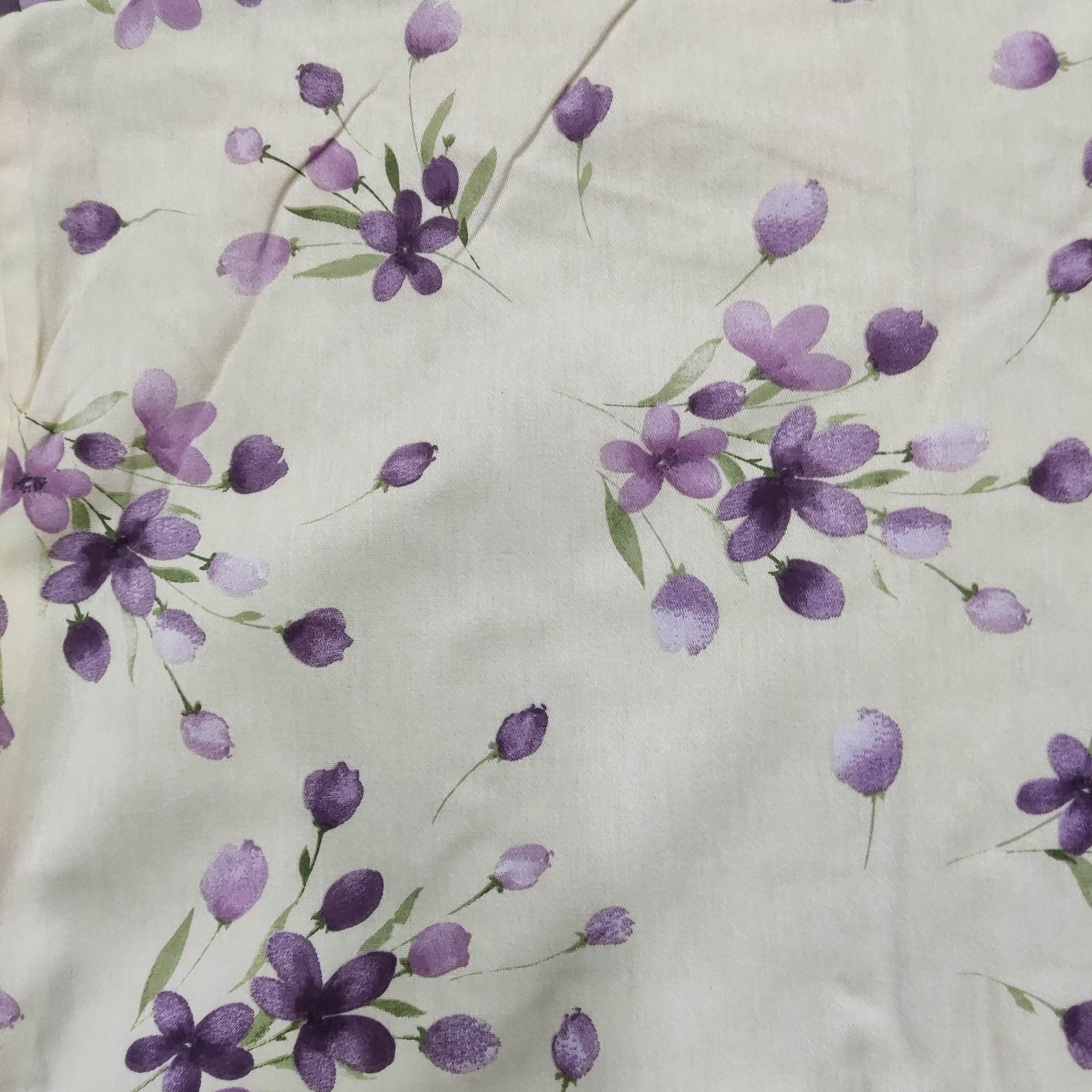 2849新款加厚纯棉磨毛紫朵三件套