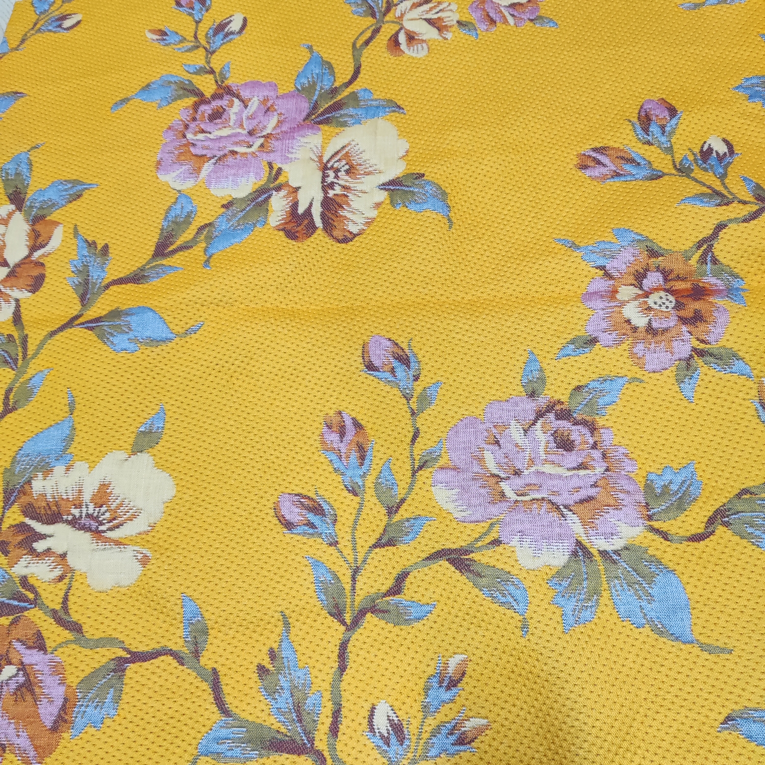 6031黄色大花纱布盖毯1.5*2有三到五厘米误差