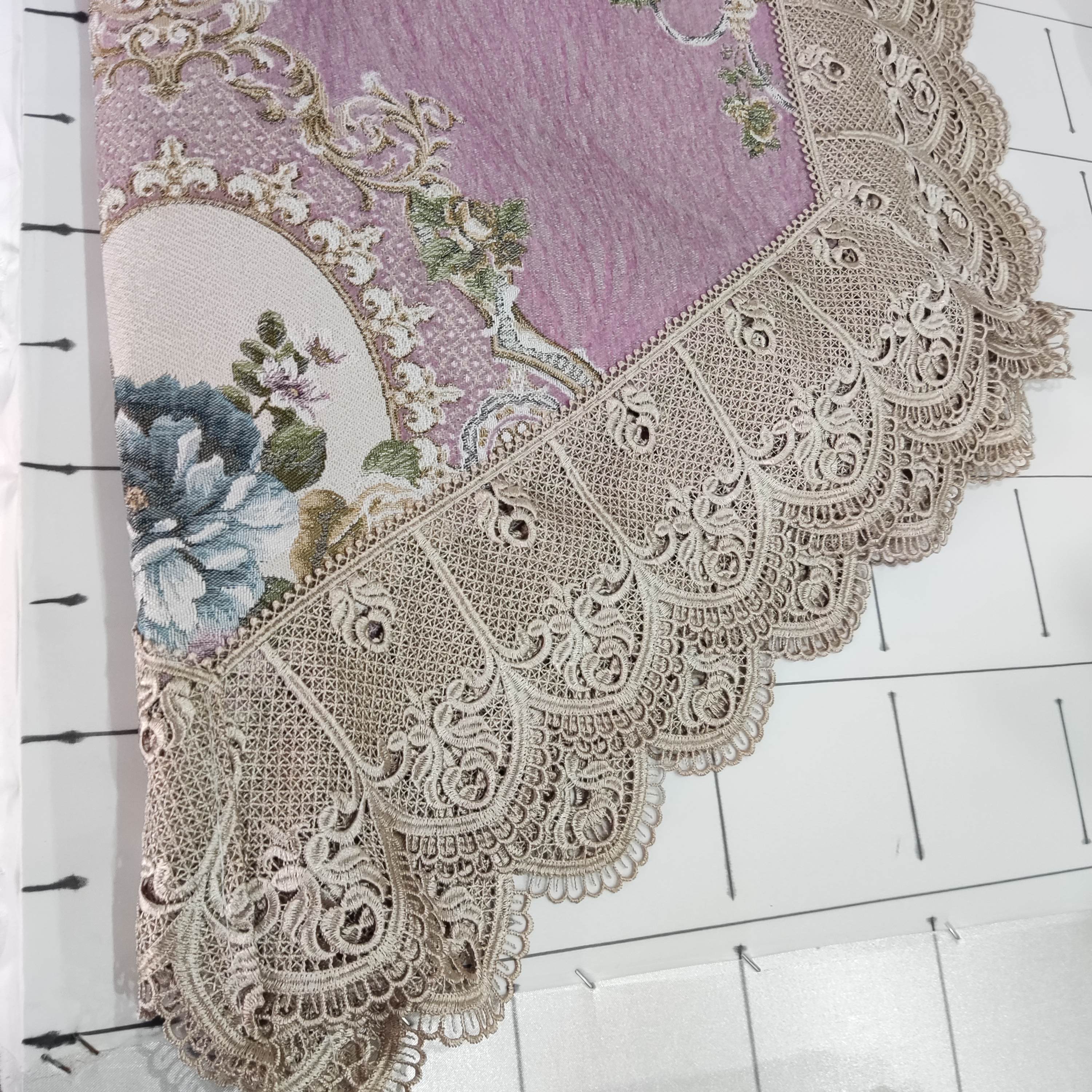 2413粉色雪尼尔沙发靠背巾拍一发六90/80