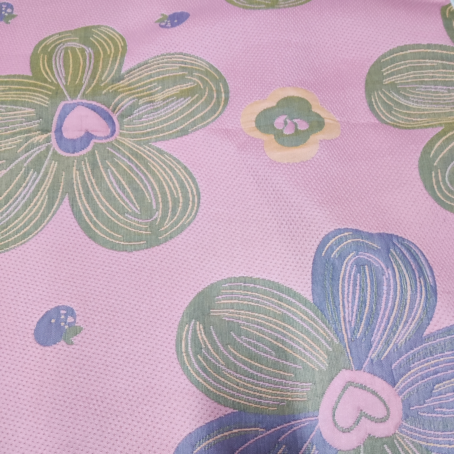 6032粉色大花纱布盖毯1.5*2有三到五厘米误差