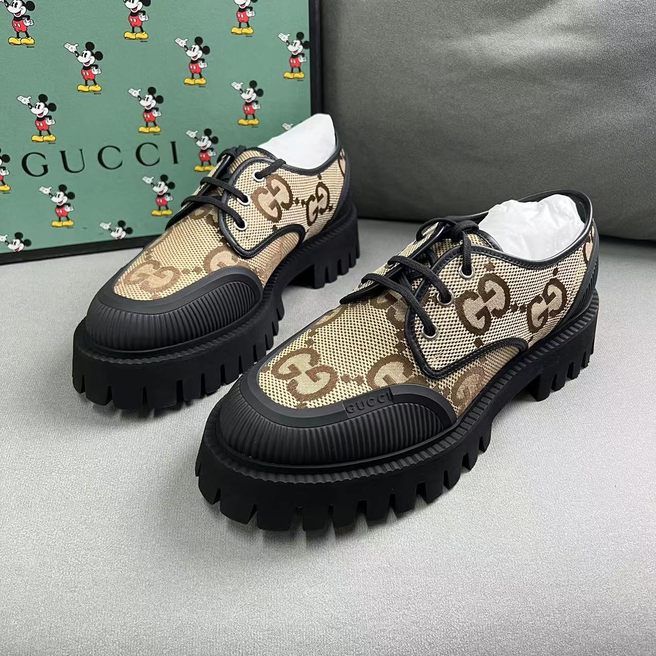 GUCCI/古驰黑棕双G老花帆布时尚百搭休闲鞋 全新/多尺码