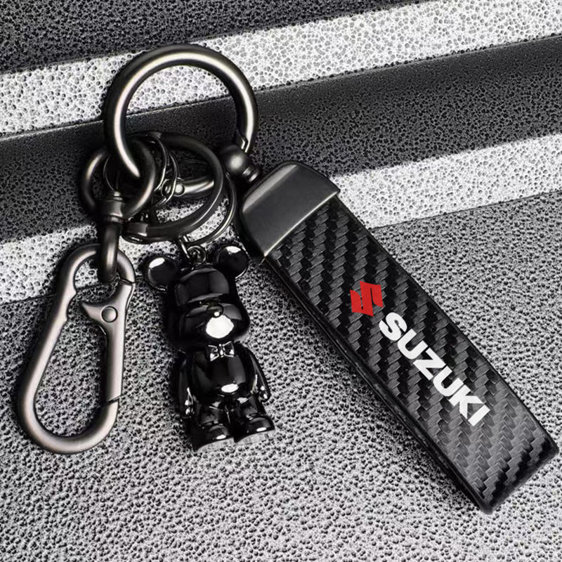 铃木uy125 uu ue125 DL250 GSX250极客飒 碳纤纹钥匙扣挂件手绳
