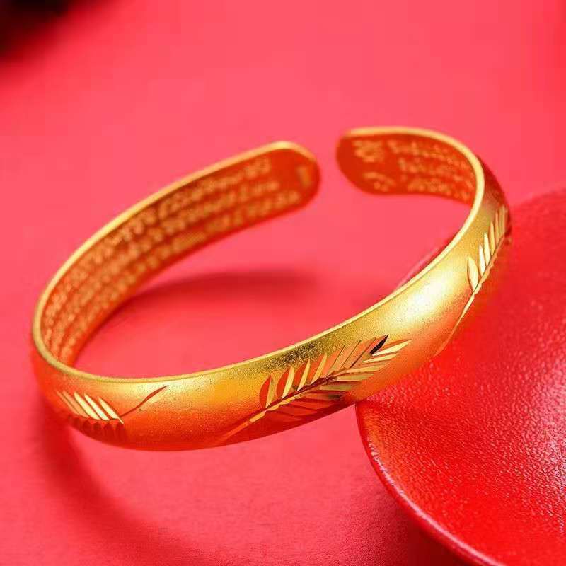 合金手镯 羽毛手镯 2024新款时尚手镯百搭经典镯子简约传承大气