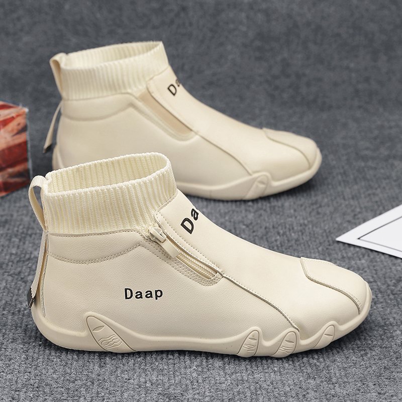 秋冬季2023新款防滑加绒男士袜子口舒适运动保暖百搭潮流加厚潮鞋