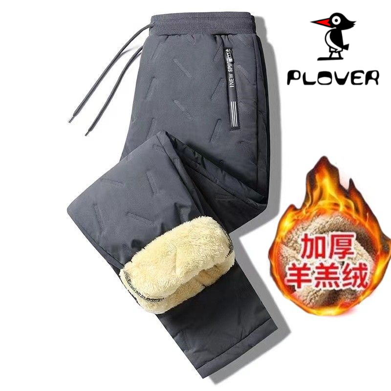 琢木鸟冬季棉裤男大码羊羔绒加绒加厚冬季外穿保暖宽松直筒休闲裤