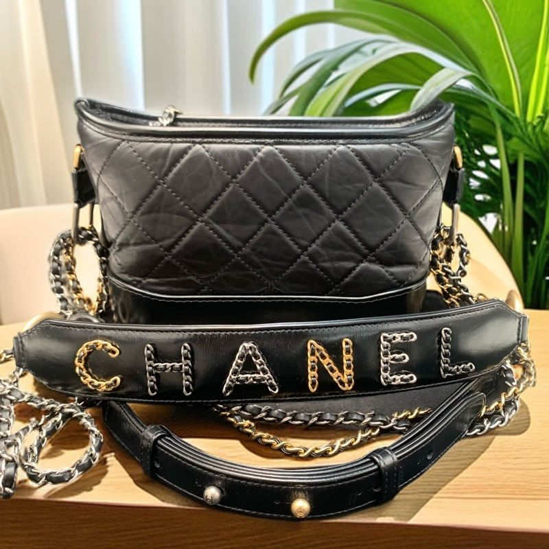 95新 Chanel/香奈儿  流浪包 黑色 小号  003953