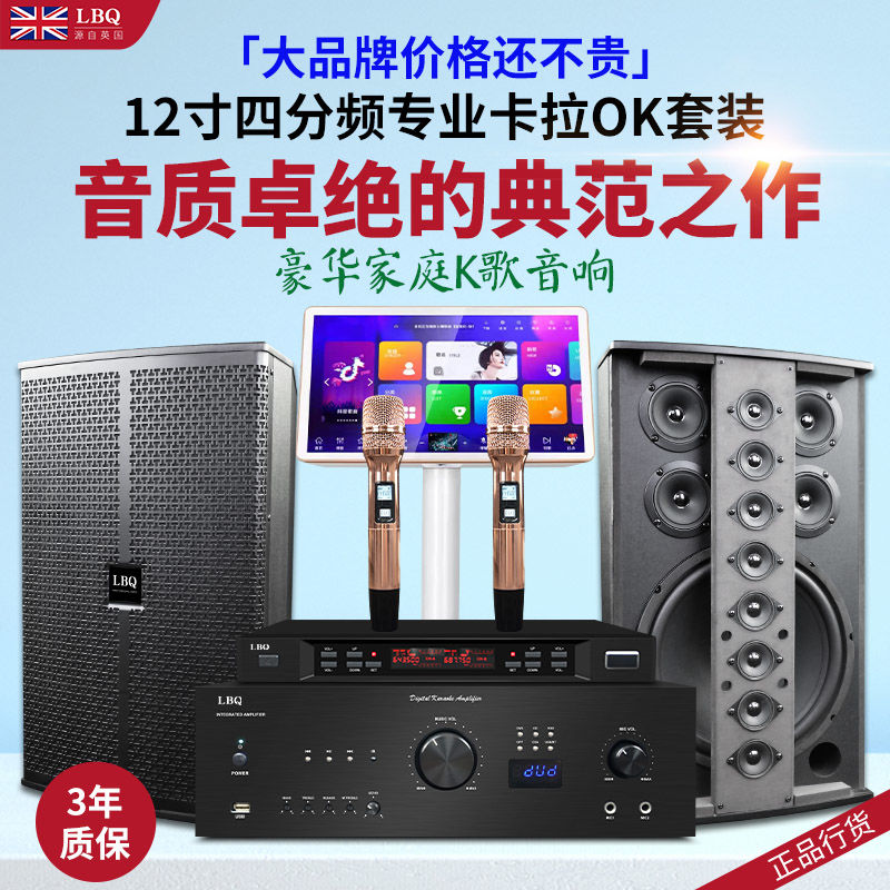 英国LBQ家庭KTV点歌机触摸屏一体机家用12寸舞台演出卡拉OK音响