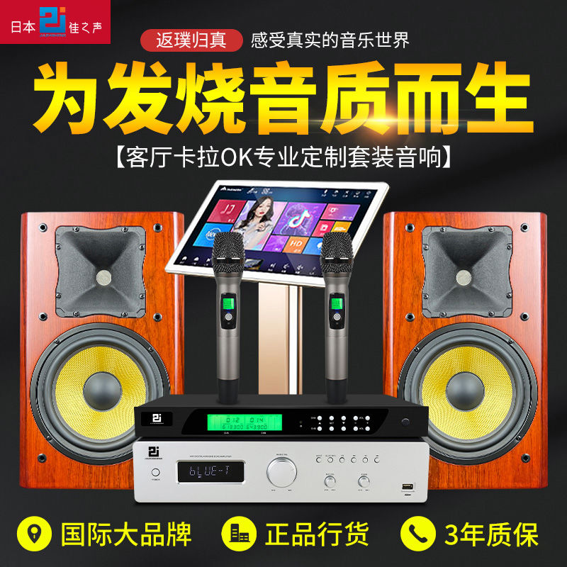 日本佳之声家庭KTV音响套装全套卡拉ok家用话筒K歌点歌机功放音箱