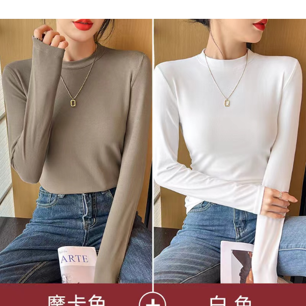 打底衫修身长袖显瘦外出保暖春季上衣慵懒感氛围日常外穿内搭秋女