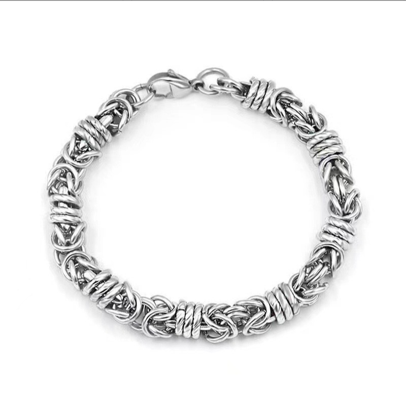 钛钢手链 编织龙骨嘻哈霸气简约大方潮牌手链可水洗不掉色   