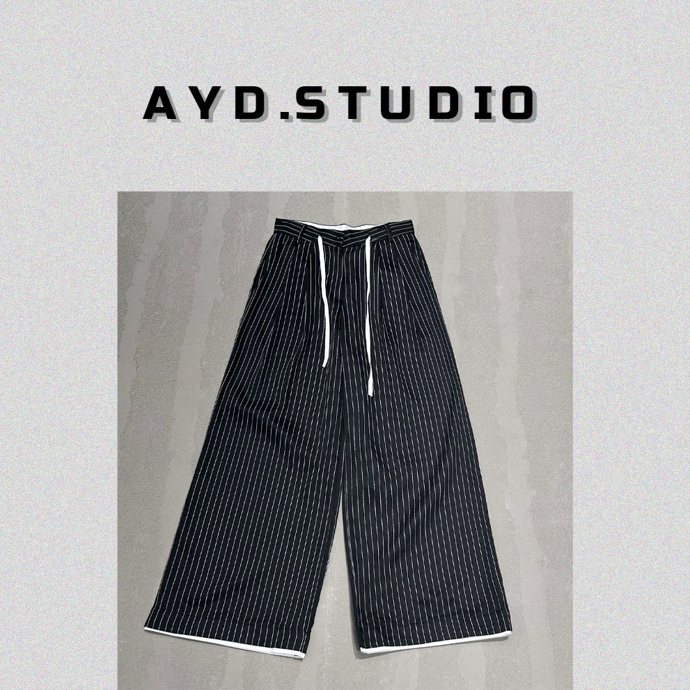 （打折出售不退不换）AYD.STUDIO时尚简约条纹裤#6521  