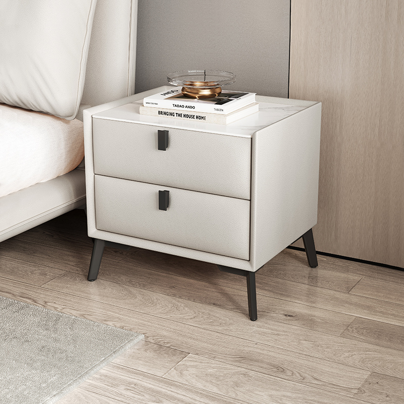 卡丽蒂意式极简岩板床头柜卧室高级感简约现代新款收纳轻奢储物柜