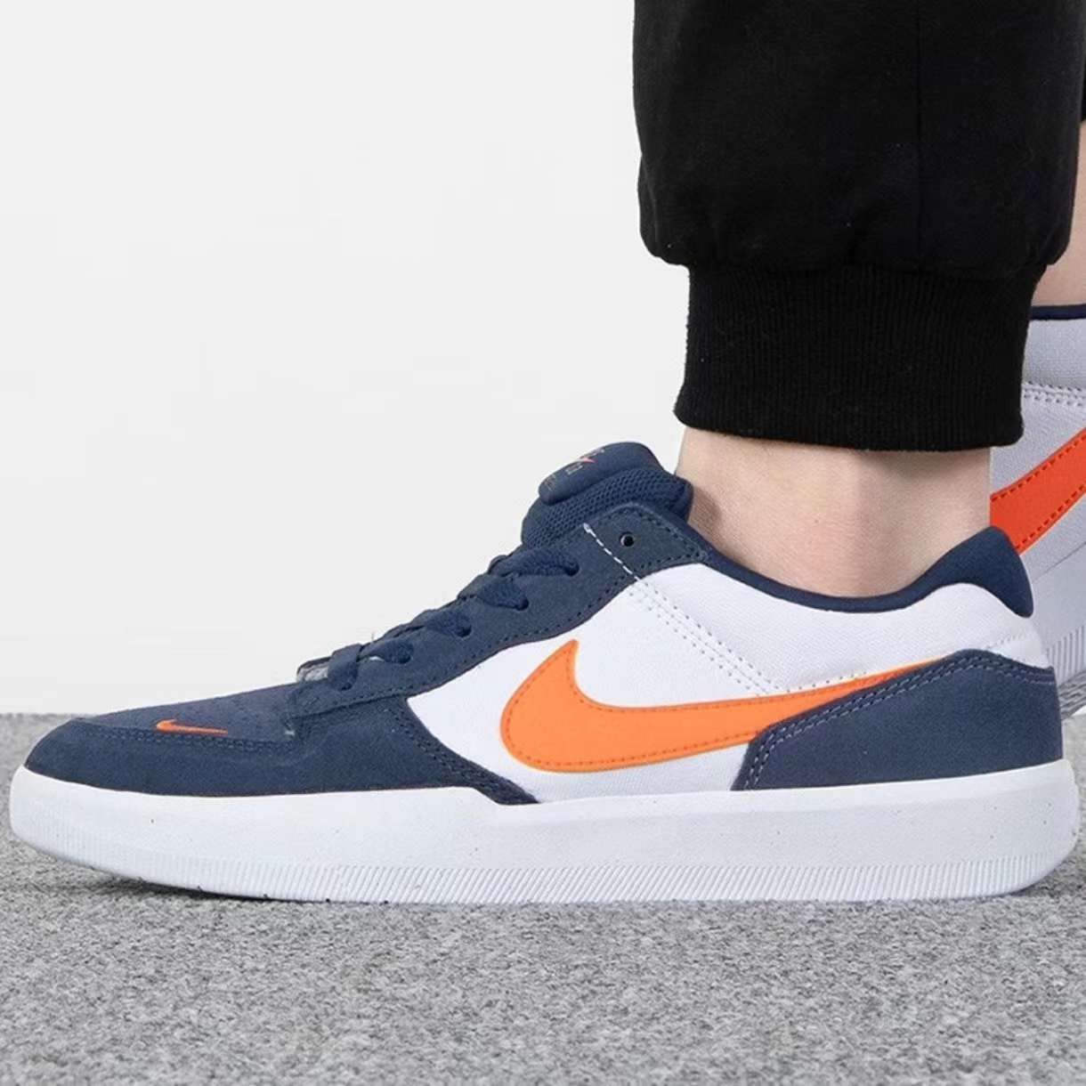 Nike/耐克SB FORCE 58蓝白翻毛皮耐磨防滑休闲低帮板鞋DV5477-400