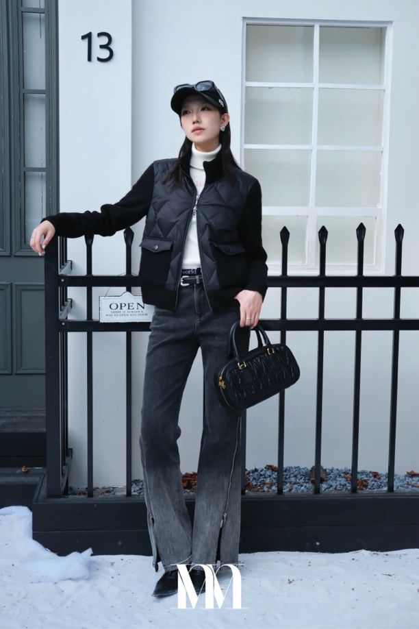 复古水洗渐变微喇长裤