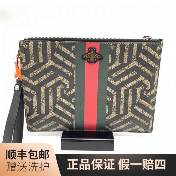 95新 GUCCI/古驰 古驰迷宫款蜜蜂手拿包（小）/J11513 手拿包 男包