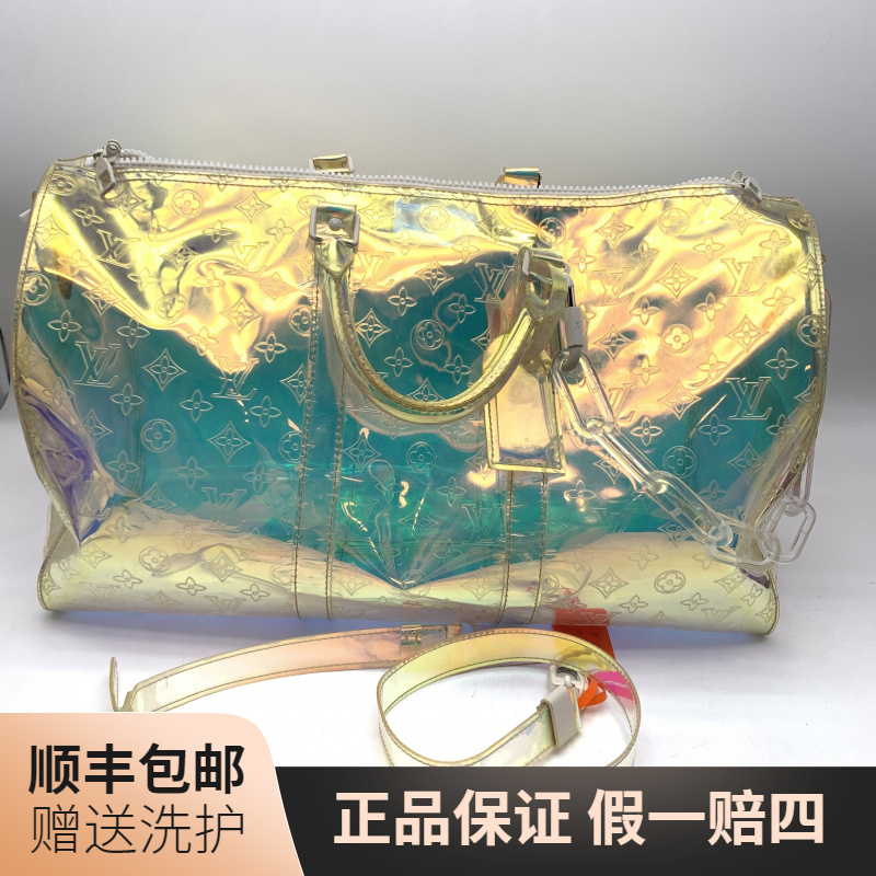 90新 LouisVuitton/路易威登 LV炫彩老花KP50旅行袋/10018522奢侈