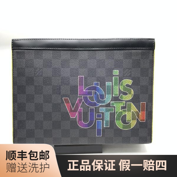 95新 LouisVuitton/路易威登 LV 黑棋盘格洗漱包/10016992 手包  