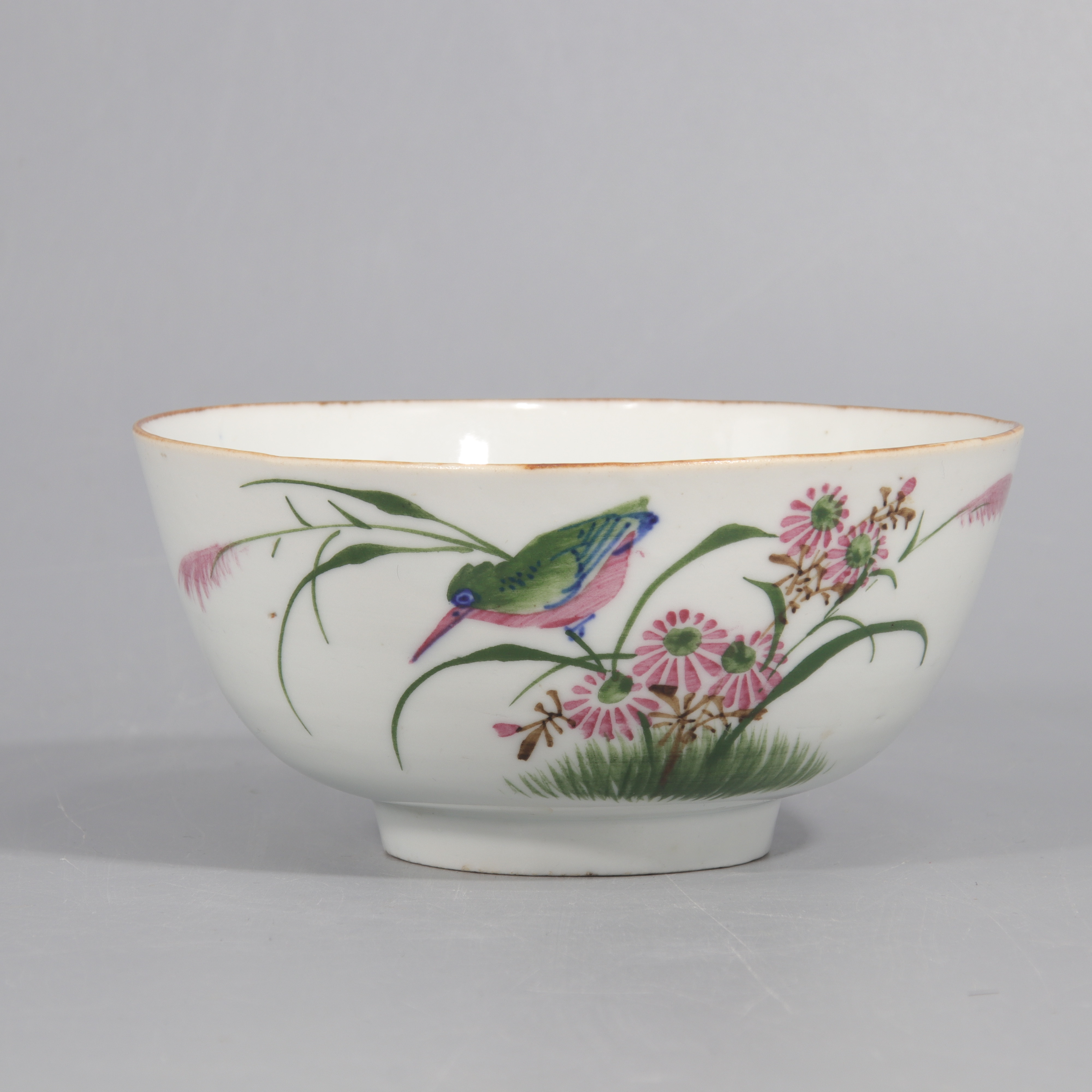 粉彩花鸟纹碗  H408-263