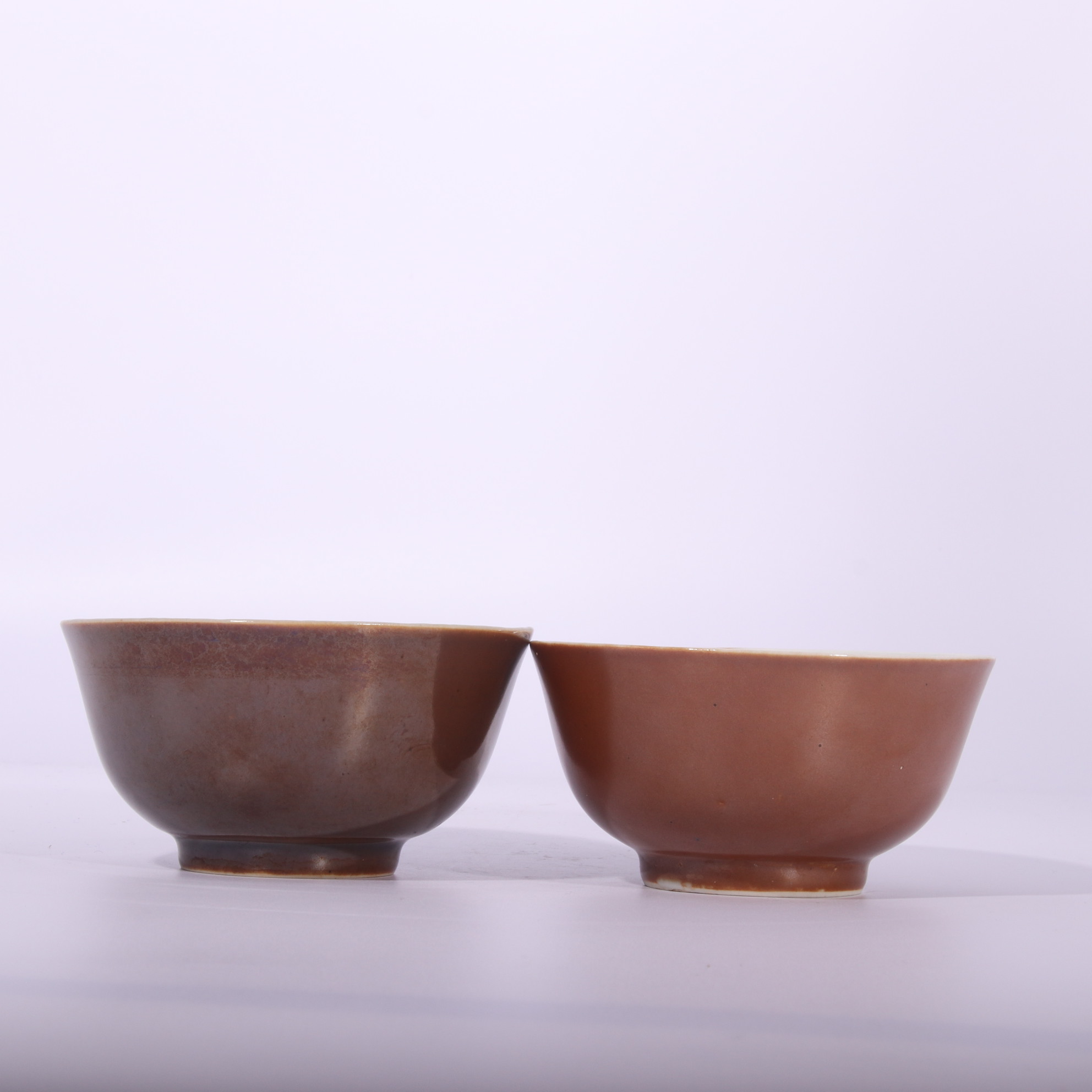外酱釉内青花鱼纹碗一对      H308-313