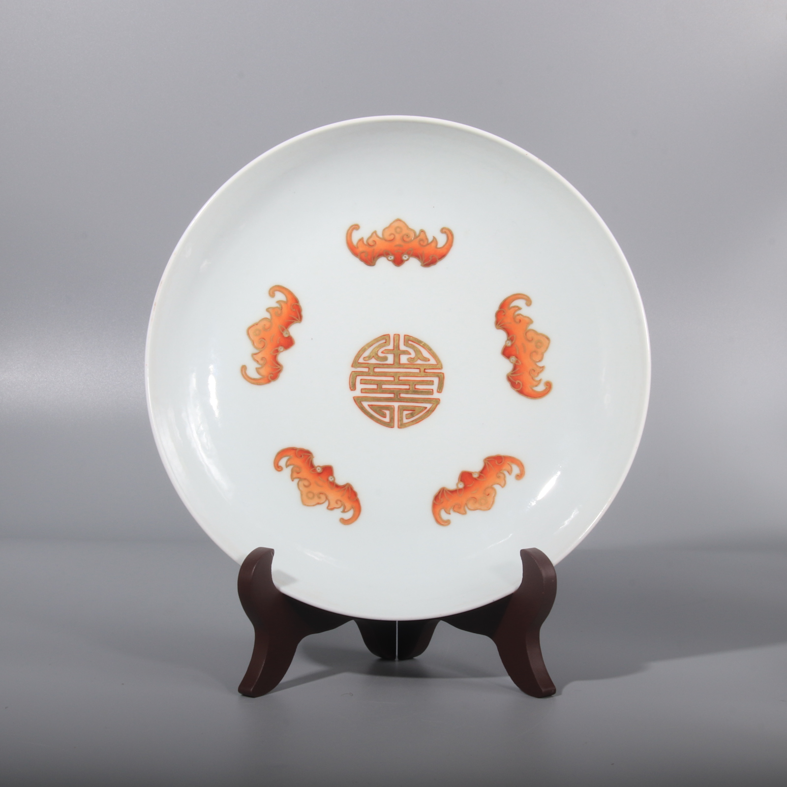 粉彩描金福寿字纹盘312-501