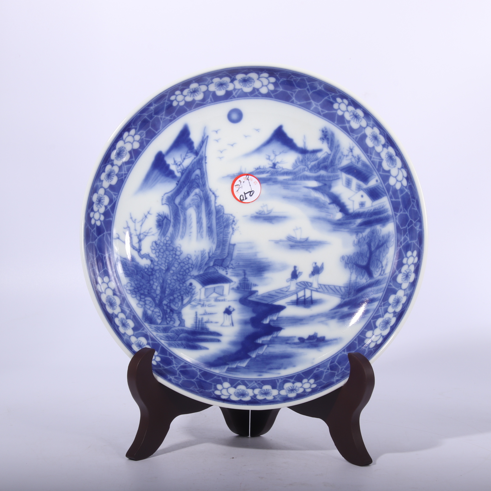 青花山水纹盘09-050