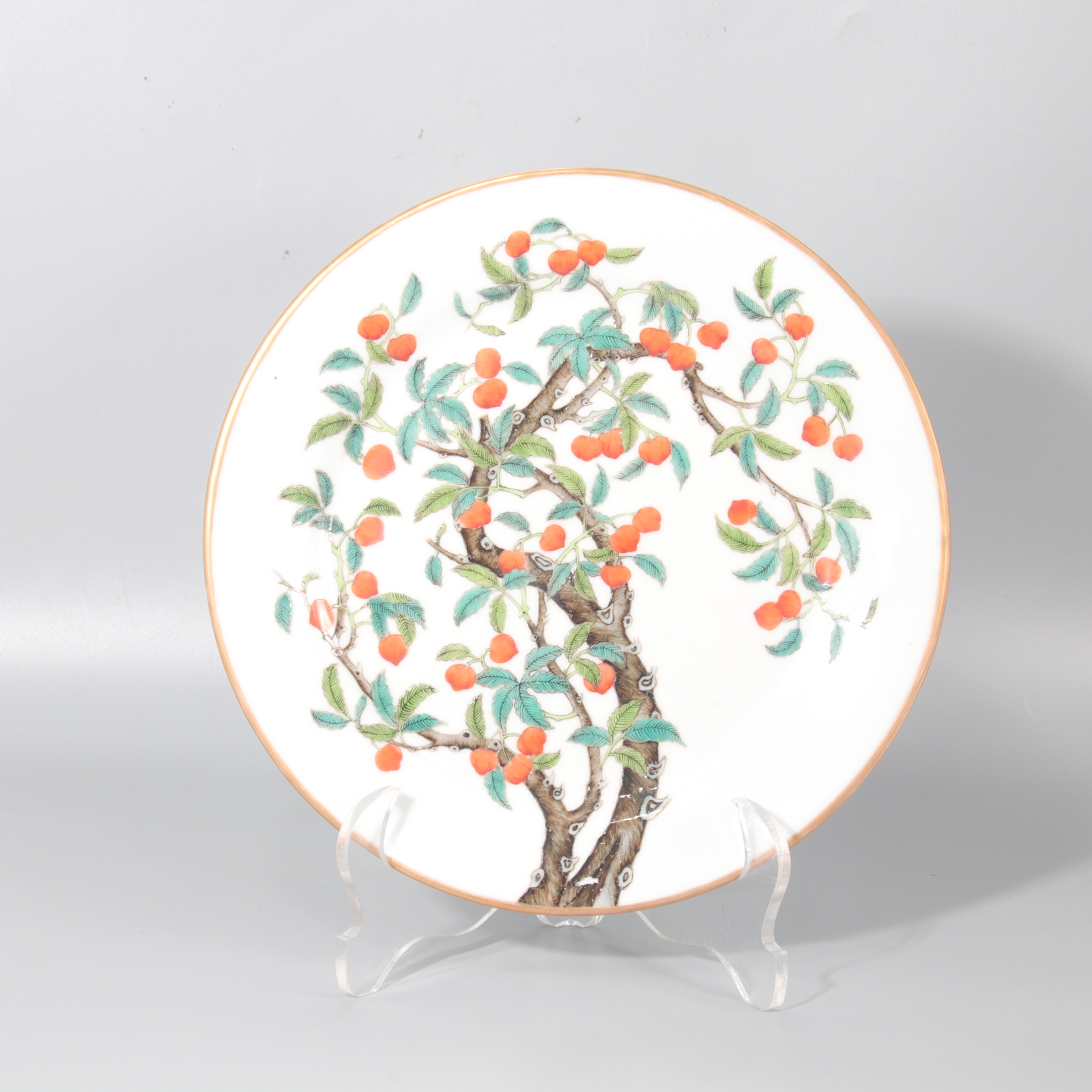 粉彩多寿纹盘  H311-068