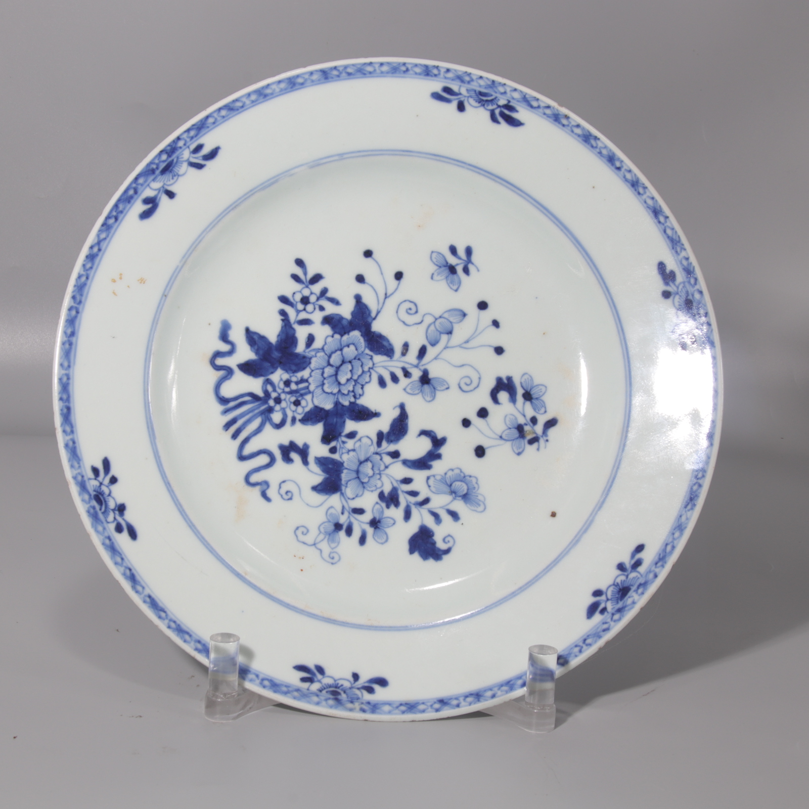 青花花卉盘  H312-042