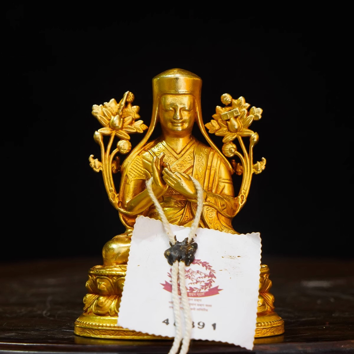 纯铜鎏金像萨迦五祖三寸萨迦五祖精品仿古鎏金铜像家用摆件