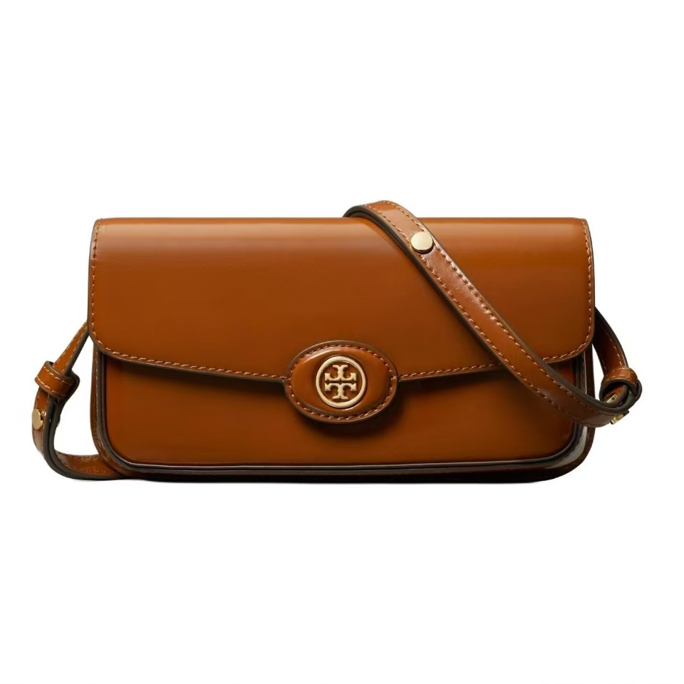 ToryBurch汤丽柏琦XGRobinson棕色横版豆腐包161831-223