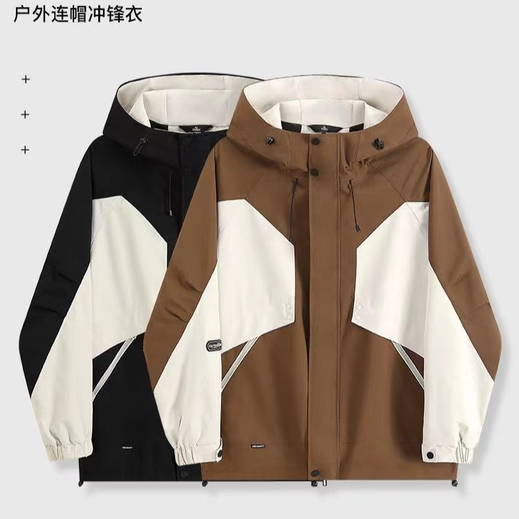石墨烯拼色三合一冲锋衣休闲户外时尚运动登山连帽防风男款