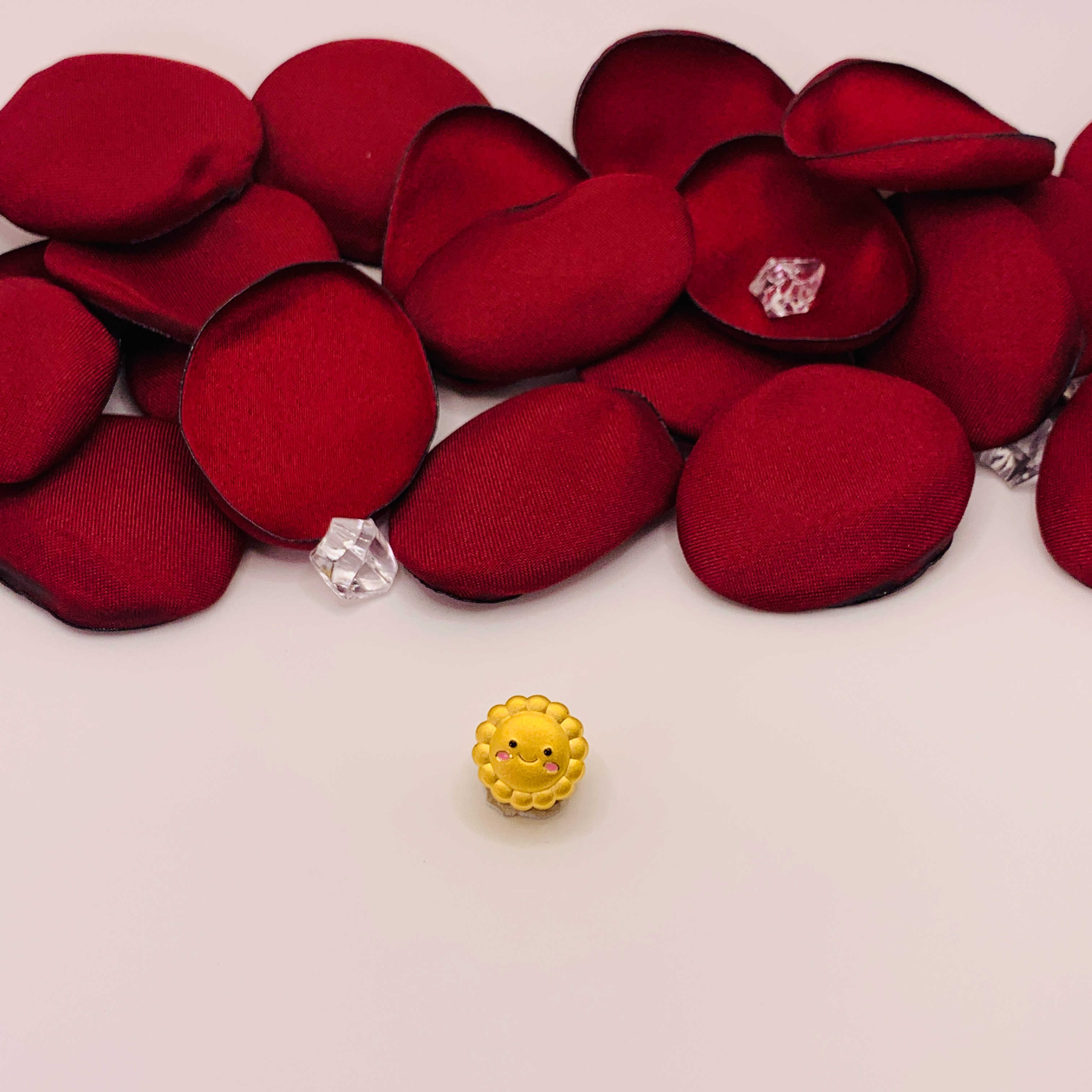 微笑太阳花黄金转运珠 足金999 可爱花朵 双面 百搭 经典 气质