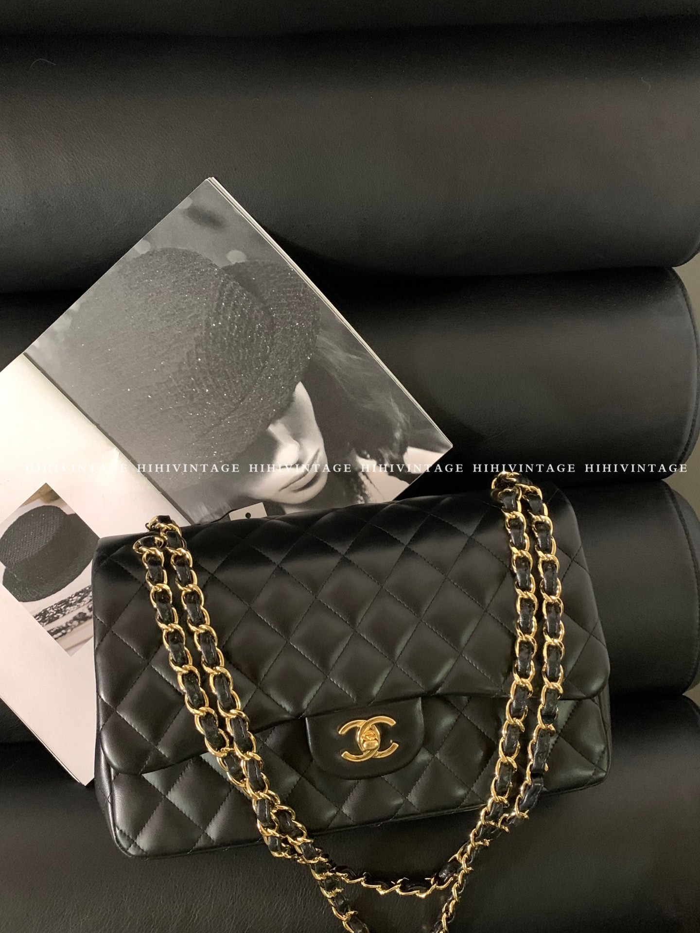 95新 Chanel/香奈儿 HIHI精选/ Chanel黑金jumbo单肩包/6726667