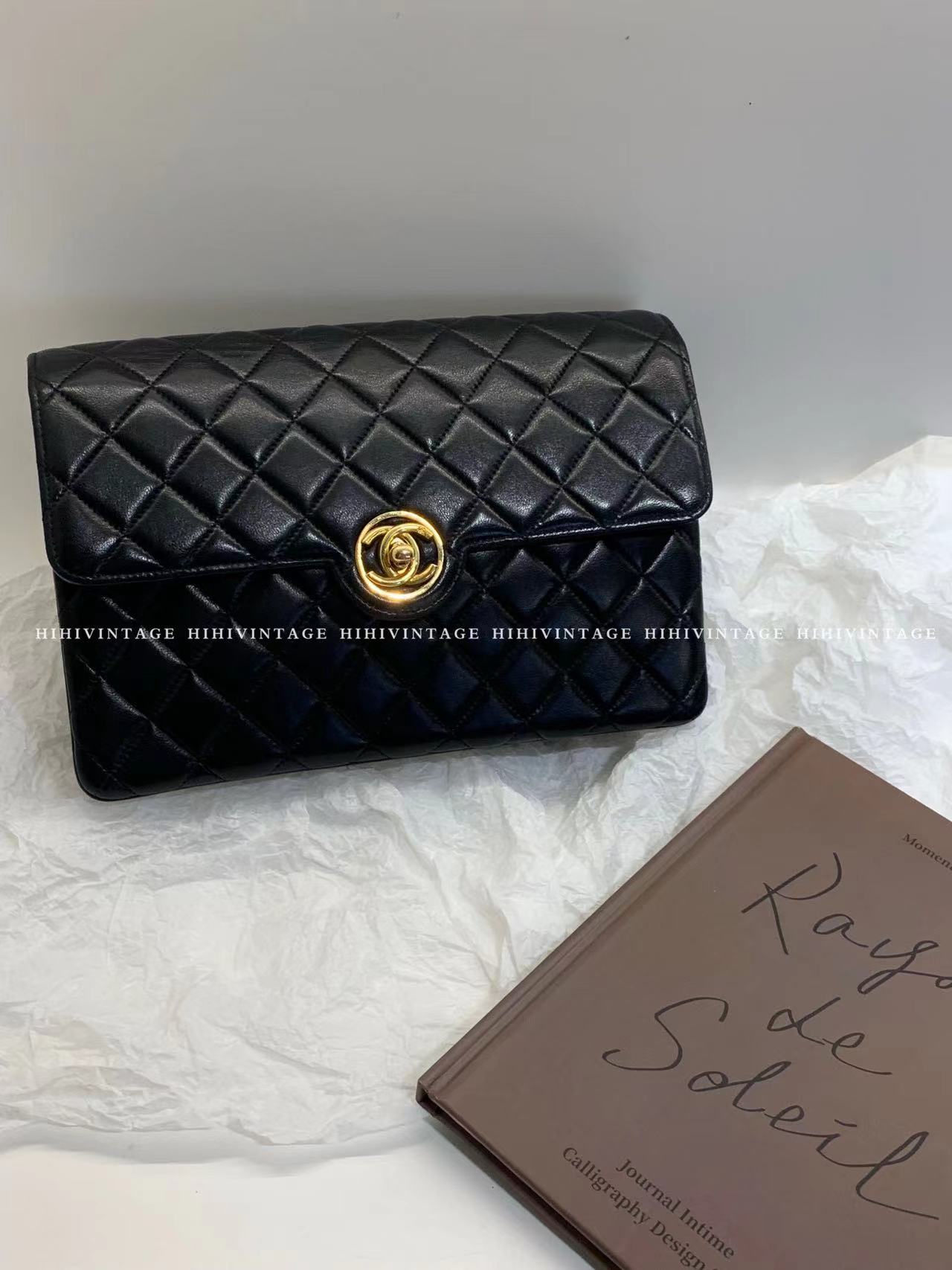 95新  HIHI精选/Chanel 黑金圆形双c菱格纹链条包/6519393